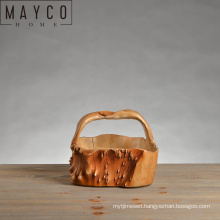 Mayco Handmade Antique Wooden Decorative Flower Handicraft Basket